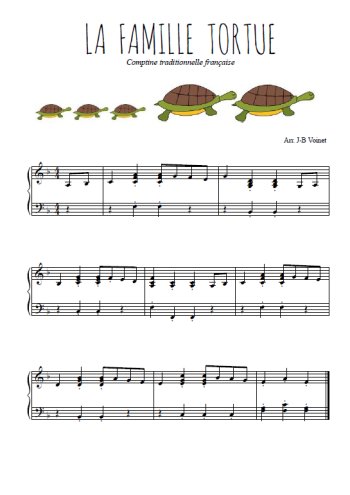 Téléchargez l'arrangement pour piano de la partition de La famille tortue en PDF, niveau moyen